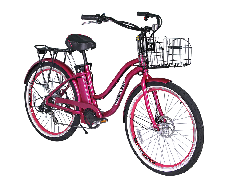 pink electric bike womens